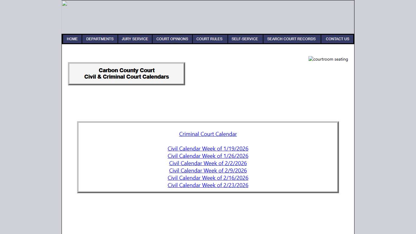 Carbon County Court Calendars