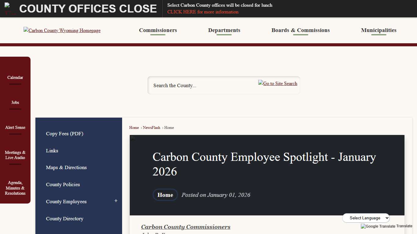 Carbon County Employee Spotlight - January 2026 • Carbon County, WY